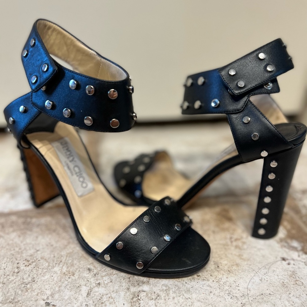 JIMMY CHOO studded leather heels size 7